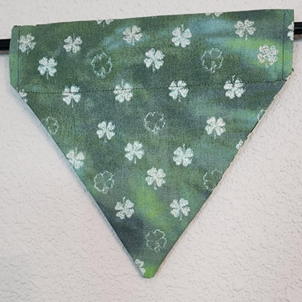 SMALL Clover Green Dog Bandana